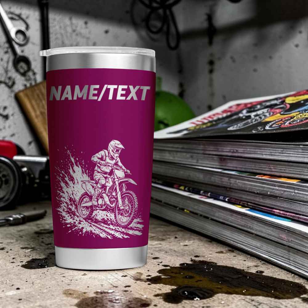 Personalised Motocross Engraved Thermal Tumbler