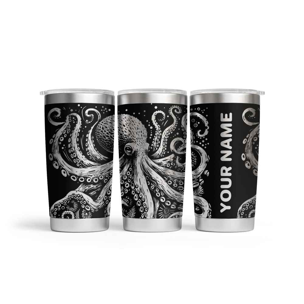 Personalised Octopus Engraved Thermal Tumbler