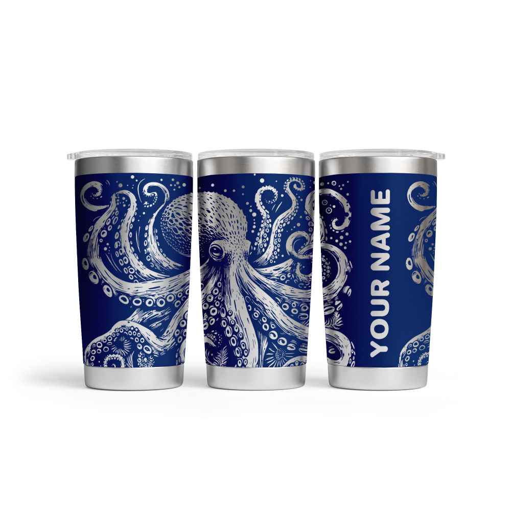 Personalised Octopus Engraved Thermal Tumbler