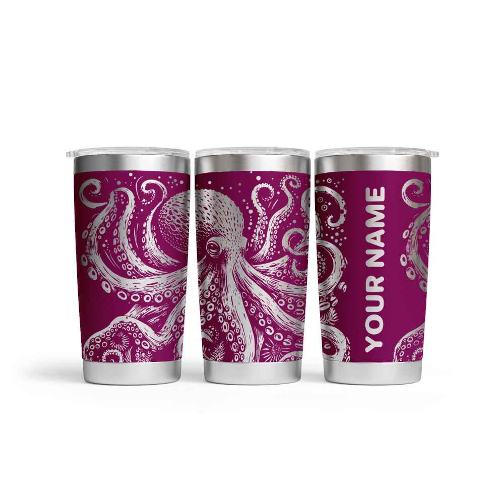 Personalised Octopus Engraved Thermal Tumbler