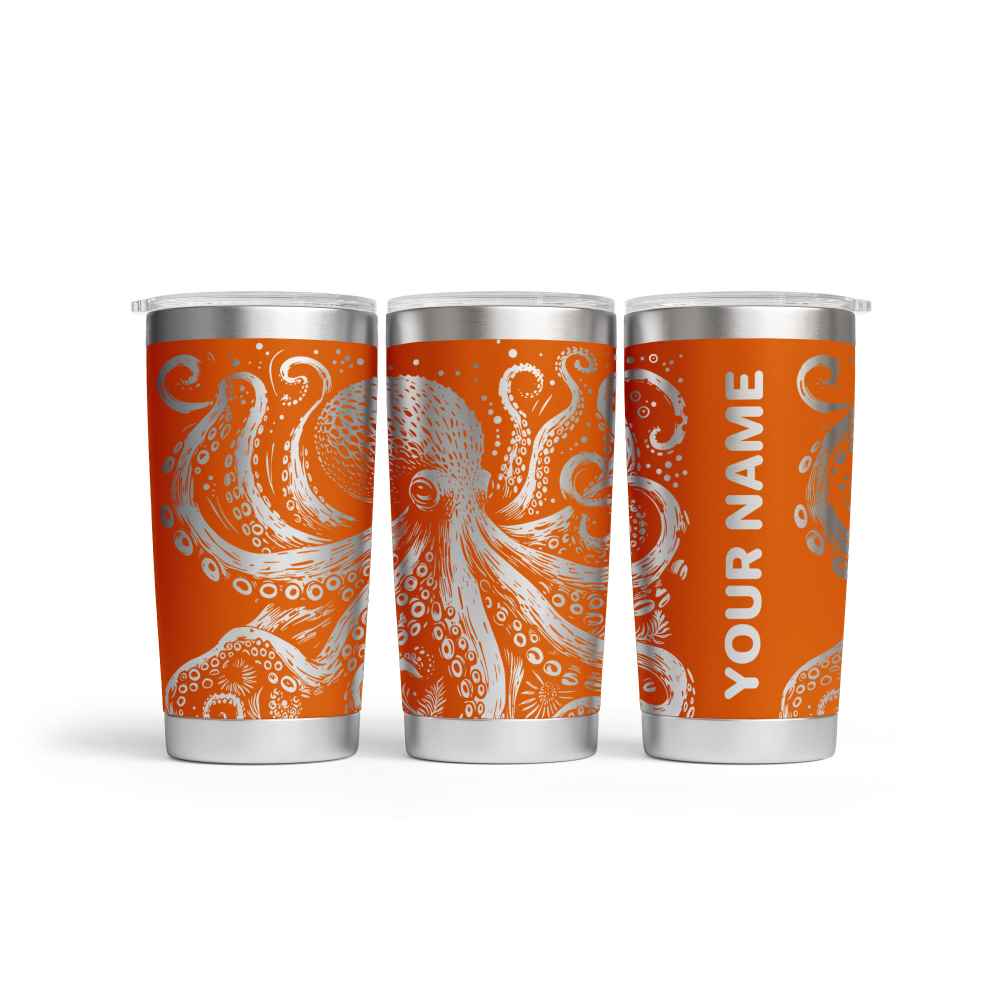 Personalised Octopus Engraved Thermal Tumbler