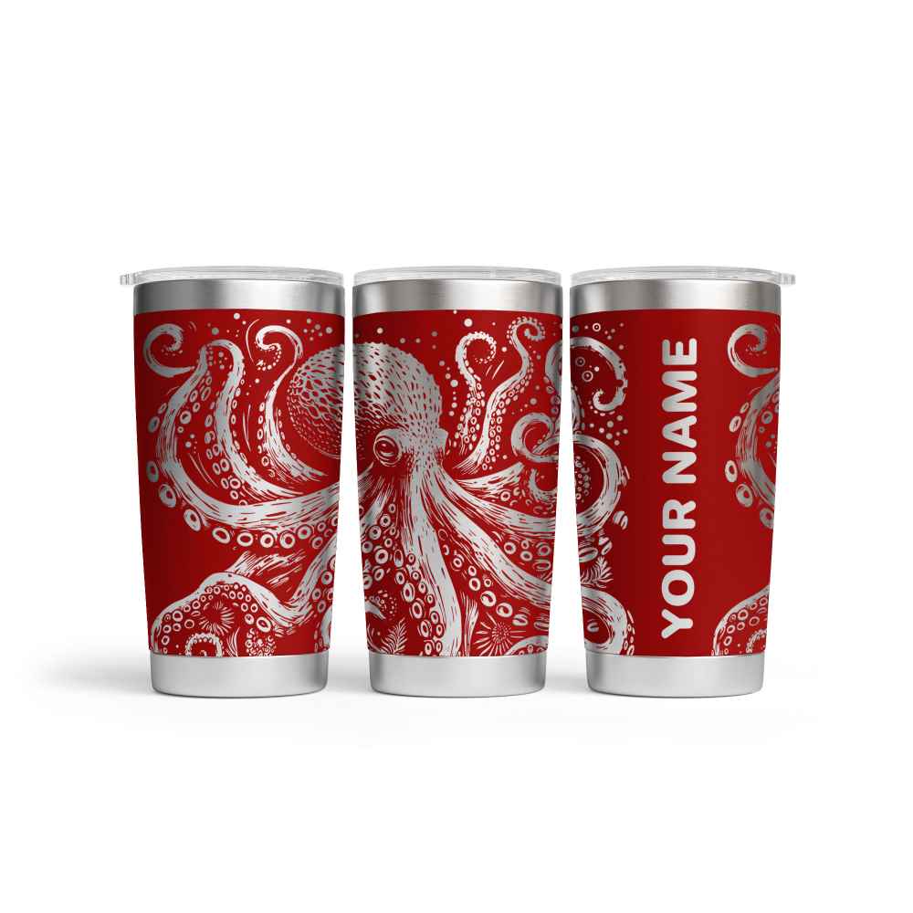 Personalised Octopus Engraved Thermal Tumbler