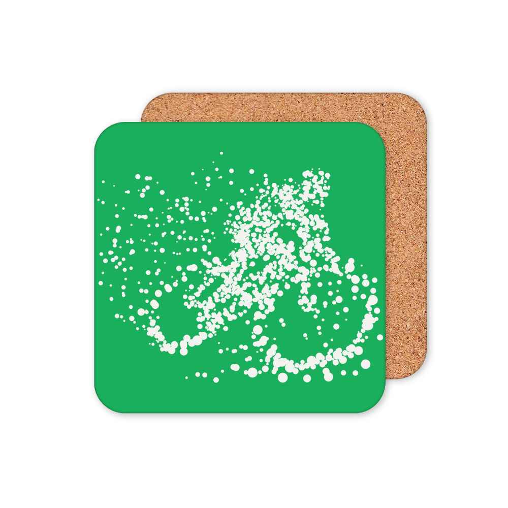 Particle Dot Cyclist Drinks Coasters Set