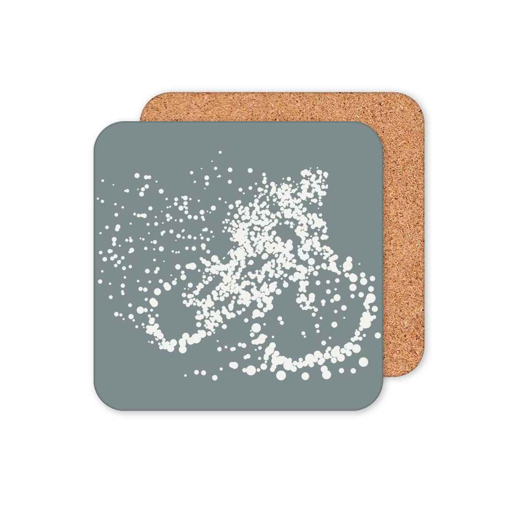 Particle Dot Cyclist Drinks Coasters Set
