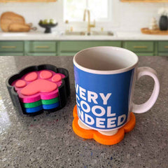 Colourful Paw Print Coasters