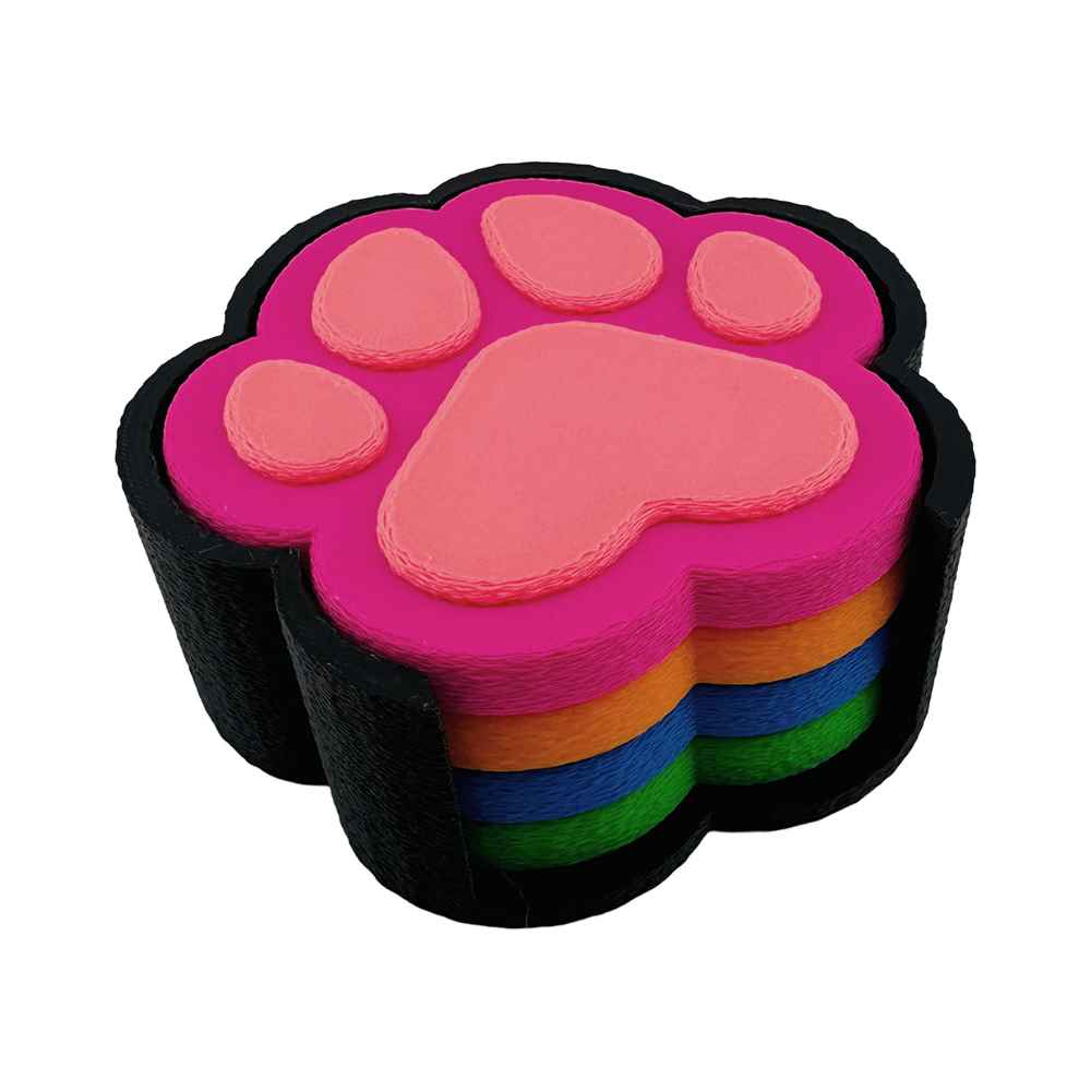 Colourful Paw Print Coasters