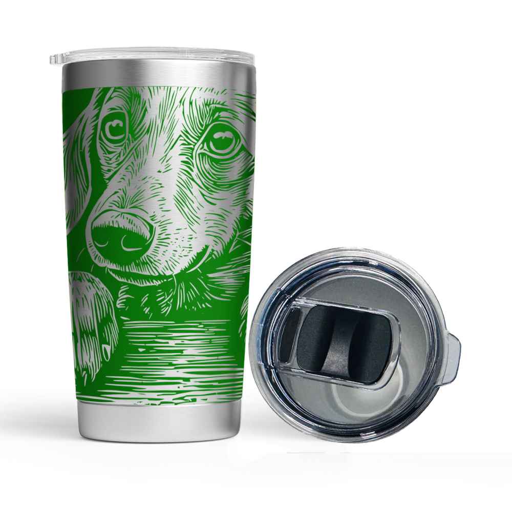Engraved Peeking Dachshund Stainless Steel Tumbler
