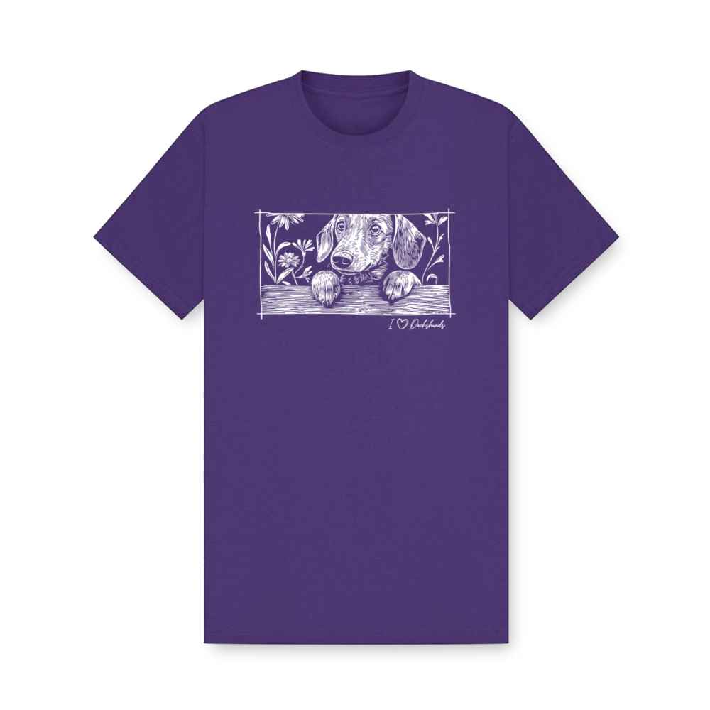 Peeking Dachshund Organic Cotton T-Shirt