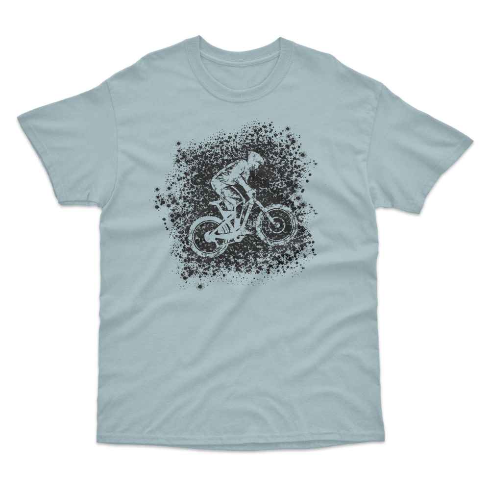 Mountain Bike Rider Splatter Silhouette T-Shirt