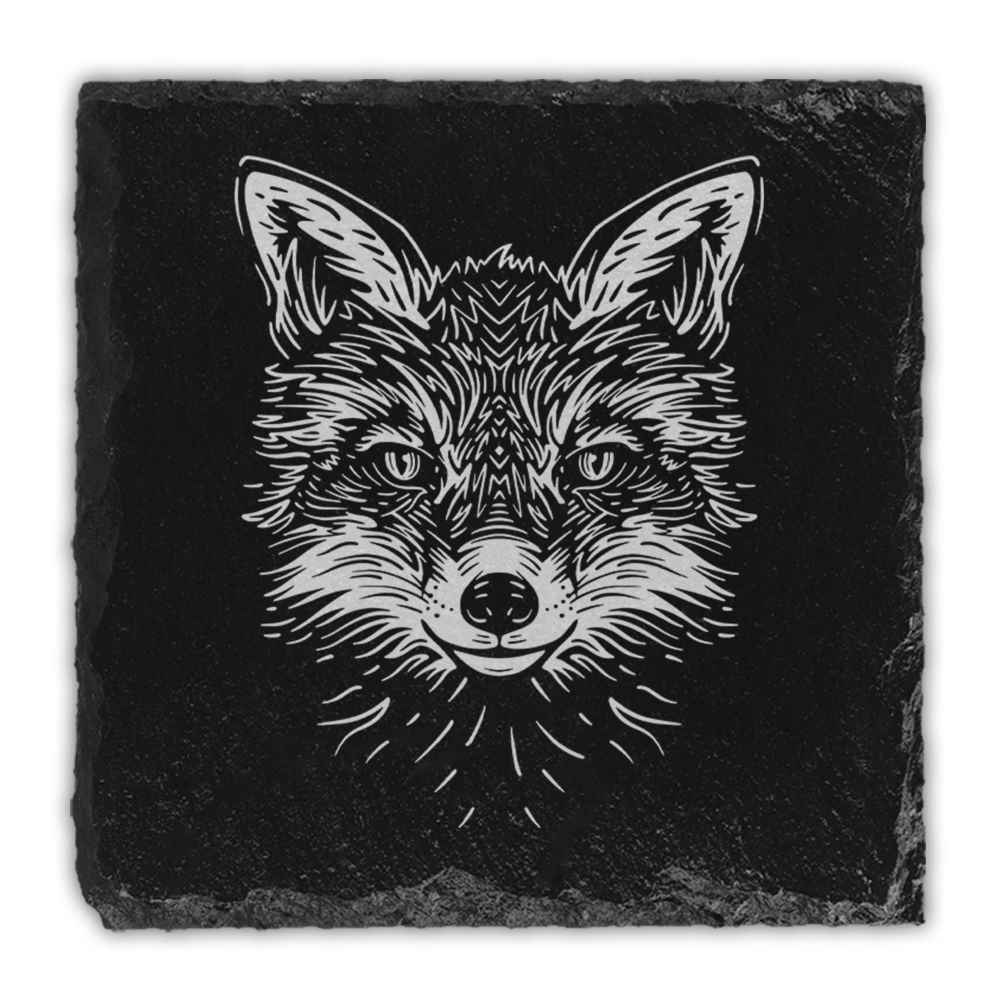 Forest Animals Engraved Natural Slate Coasters