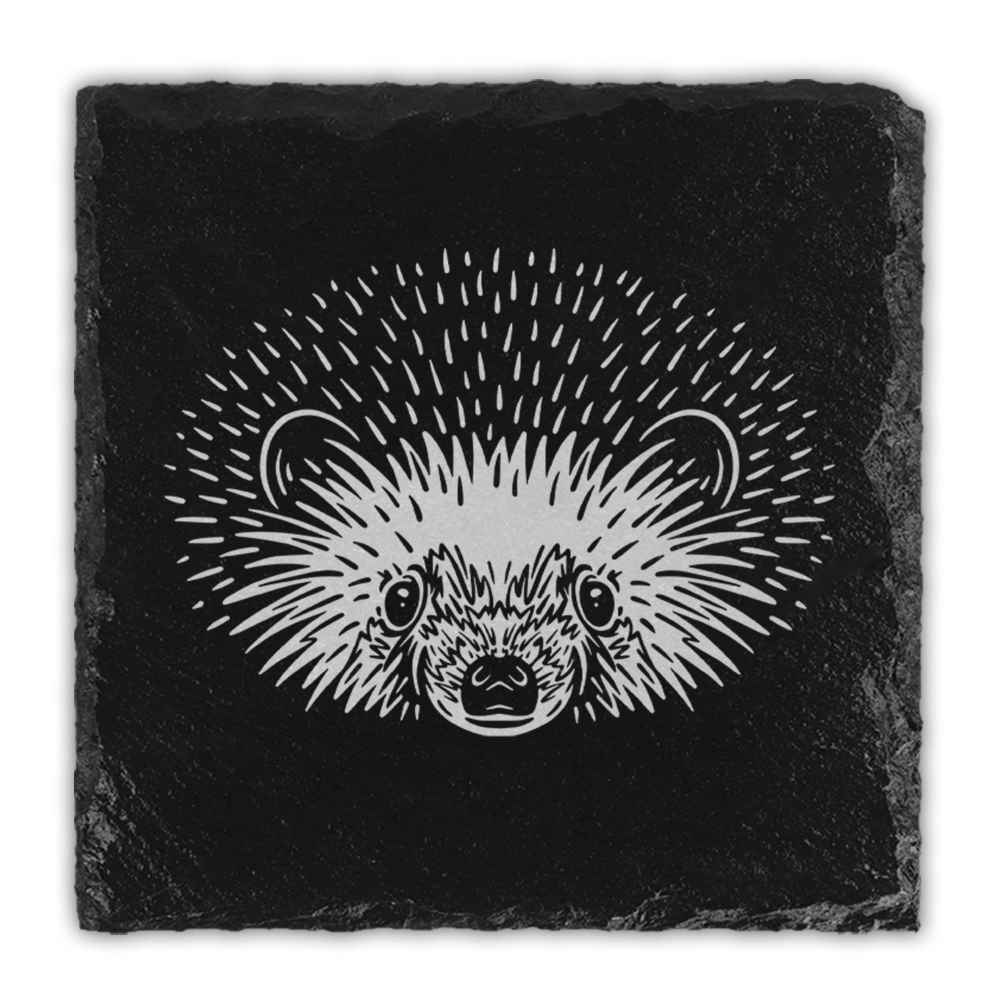 Forest Animals Engraved Natural Slate Coasters