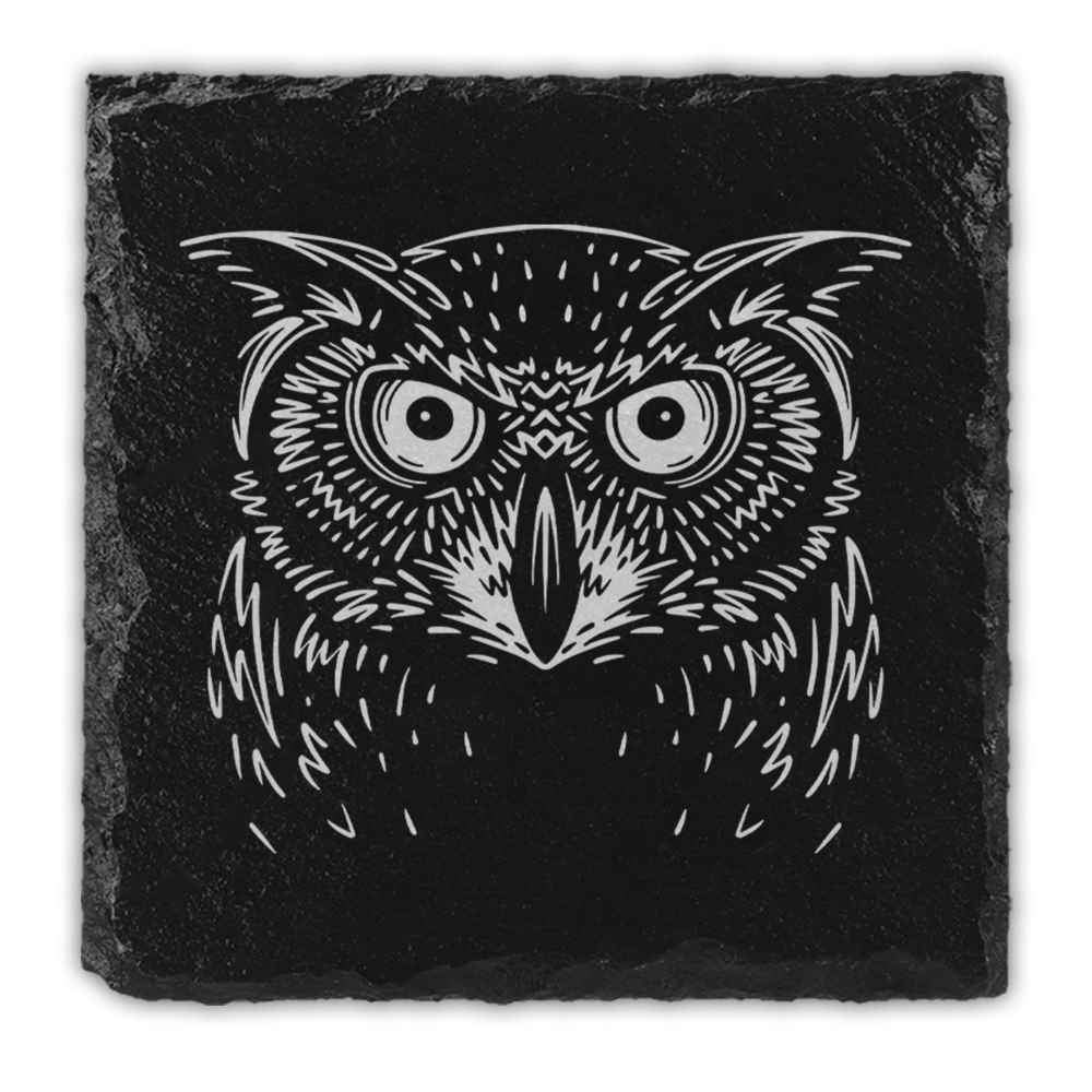 Forest Animals Engraved Natural Slate Coasters
