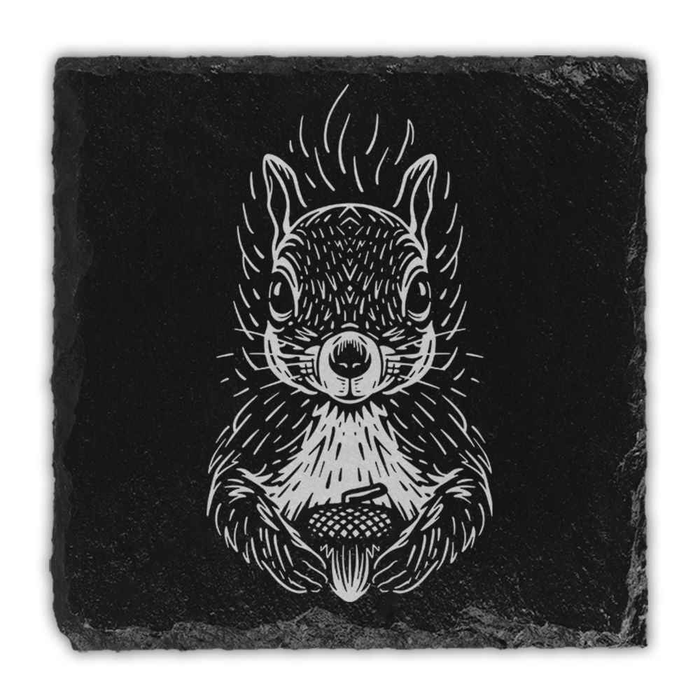 Forest Animals Engraved Natural Slate Coasters