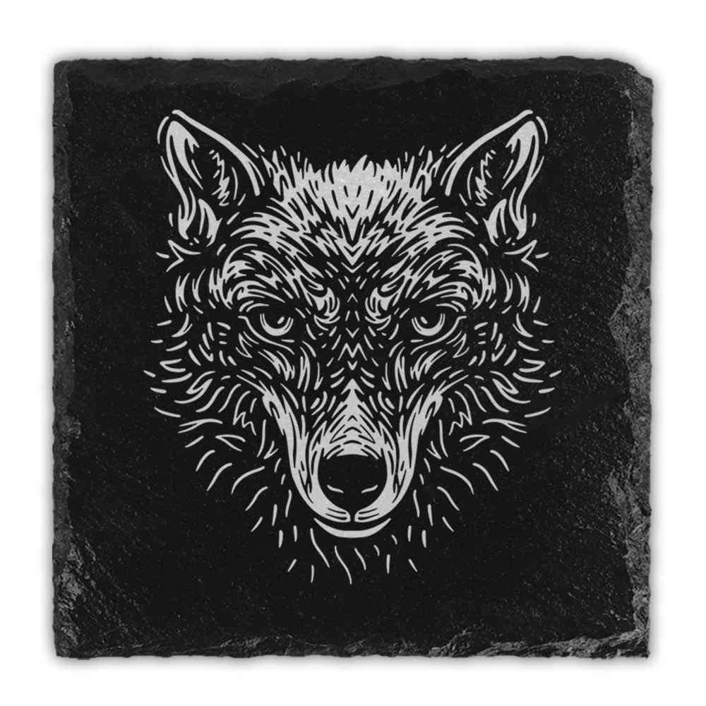 Forest Animals Engraved Natural Slate Coasters