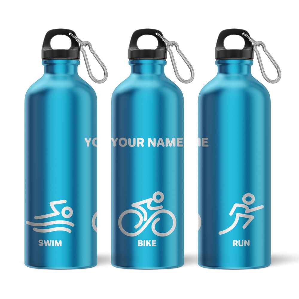 Personalised Triathlon Engraved Sports Water Bottle