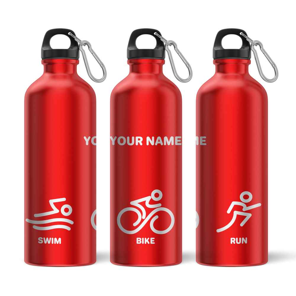 Personalised Triathlon Engraved Sports Water Bottle