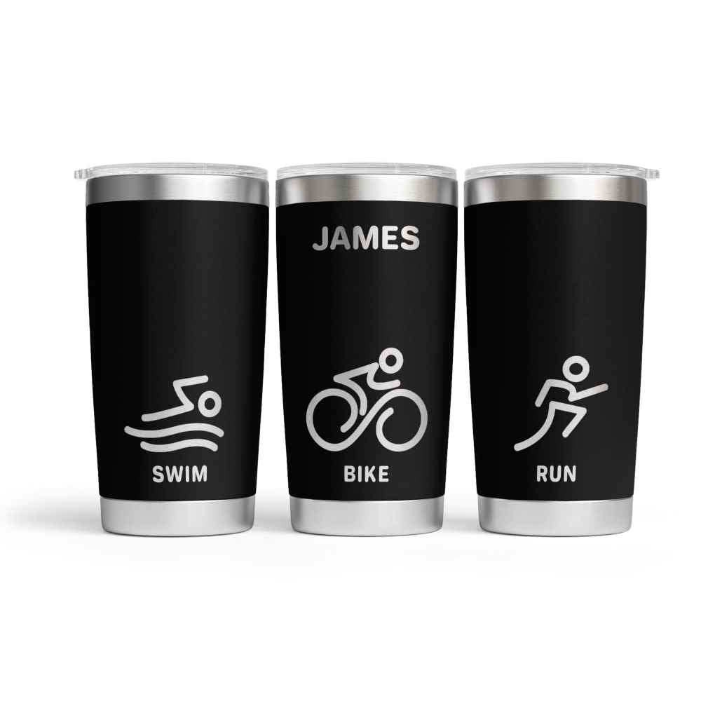 Personalised Triathlon Engraved Thermal Tumbler