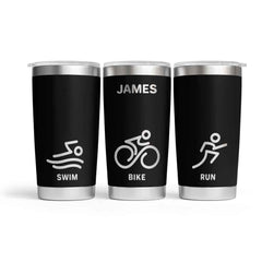 Personalised Triathlon Engraved Thermal Tumbler