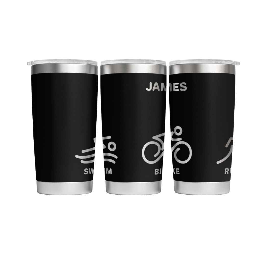Personalised Triathlon Engraved Thermal Tumbler