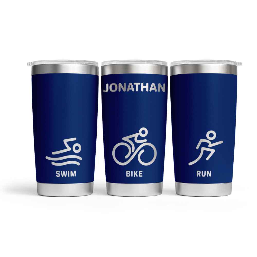 Personalised Triathlon Engraved Thermal Tumbler