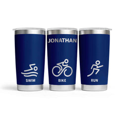 Personalised Triathlon Engraved Thermal Tumbler
