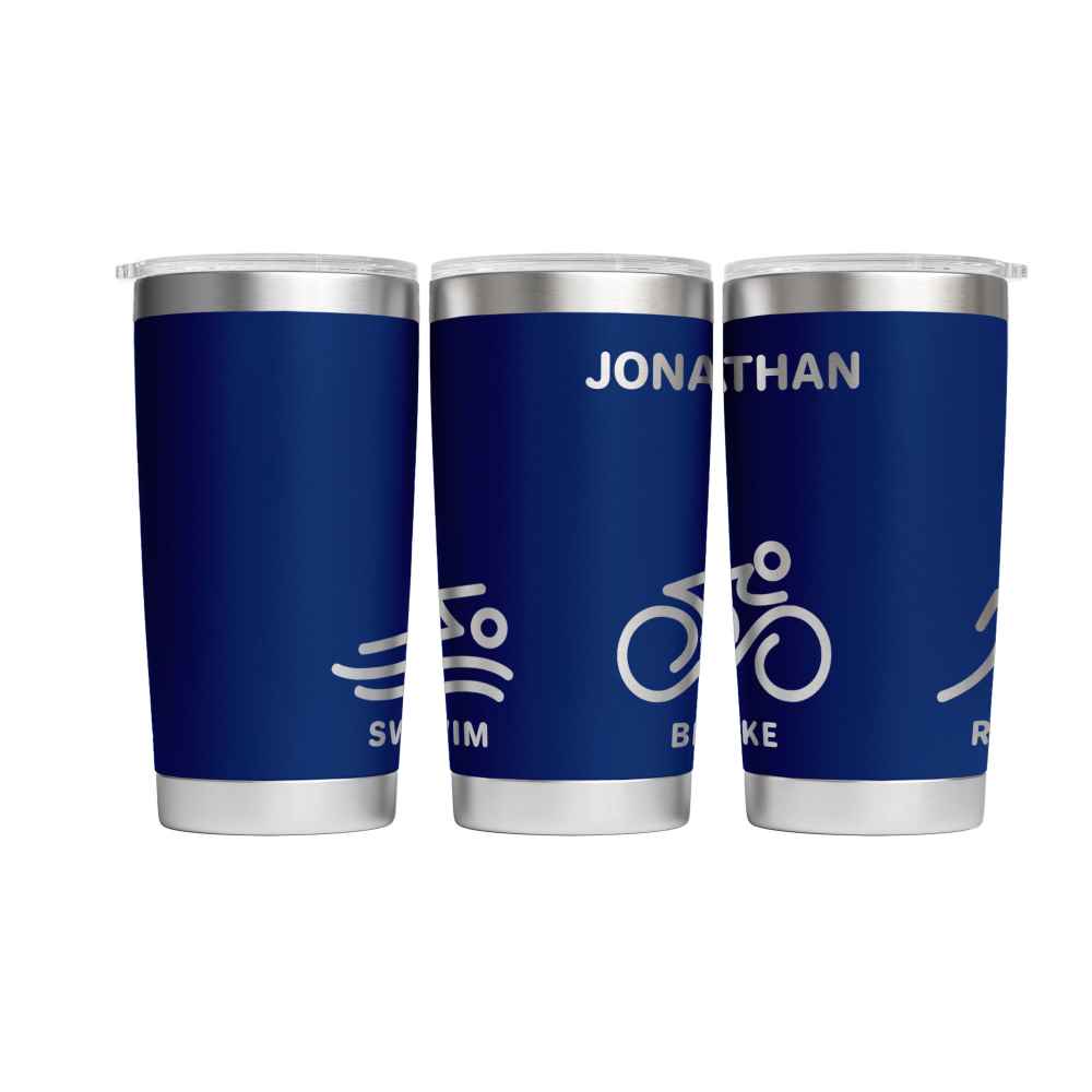 Personalised Triathlon Engraved Thermal Tumbler