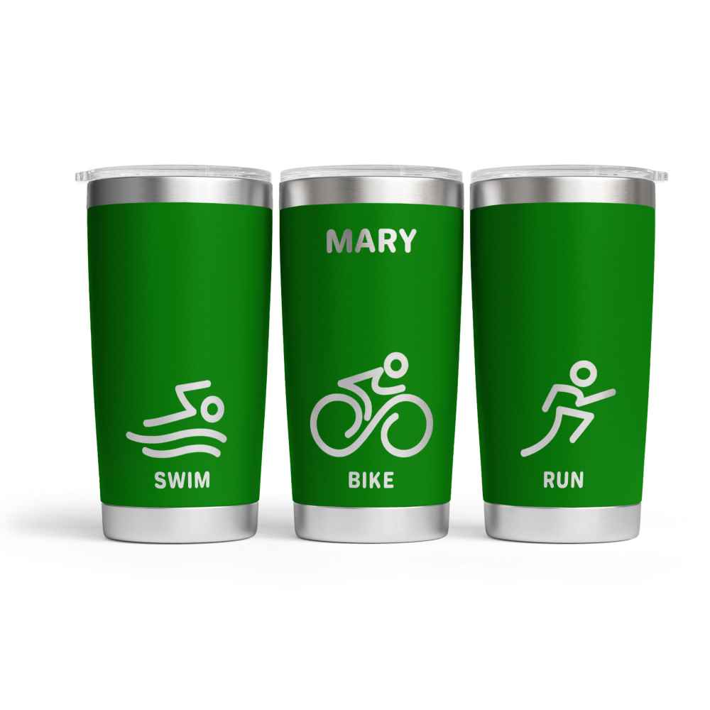 Personalised Triathlon Engraved Thermal Tumbler