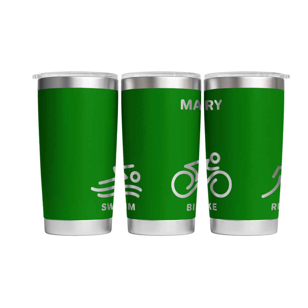 Personalised Triathlon Engraved Thermal Tumbler