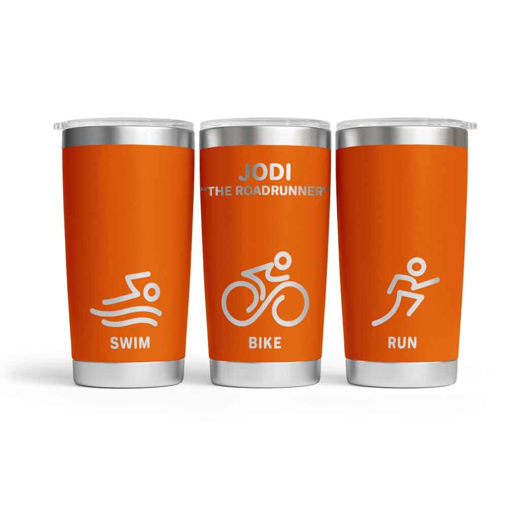 Personalised Triathlon Engraved Thermal Tumbler