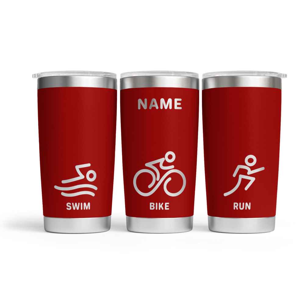 Personalised Triathlon Engraved Thermal Tumbler