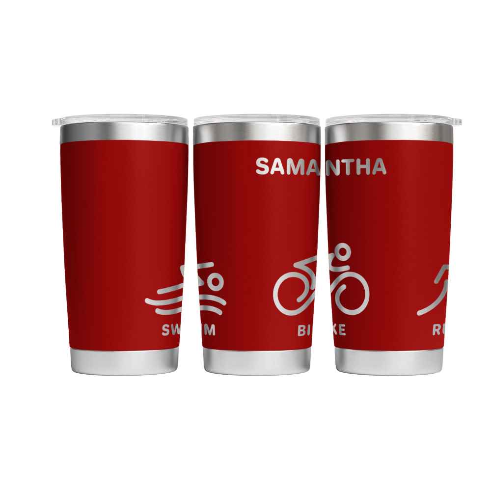 Personalised Triathlon Engraved Thermal Tumbler