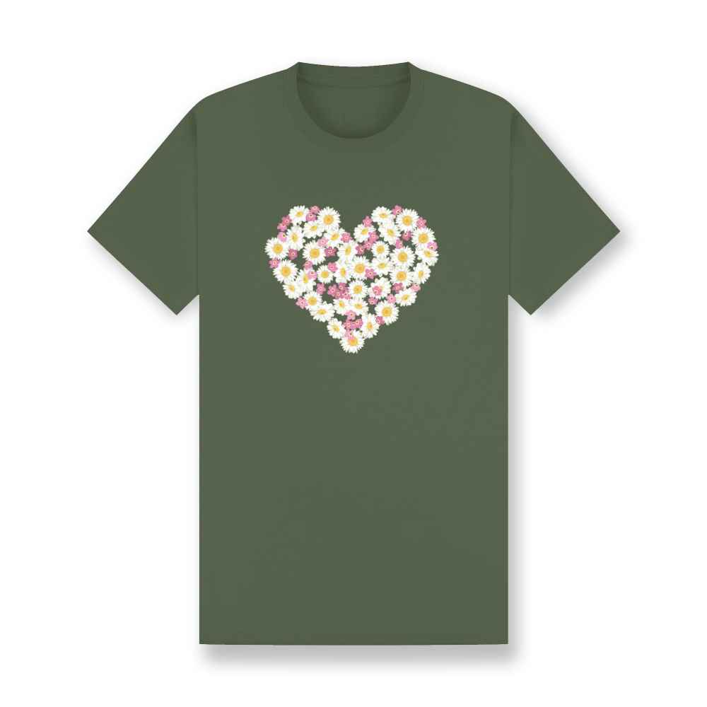 Daisy Heart Unisex Organic Cotton T-Shirt