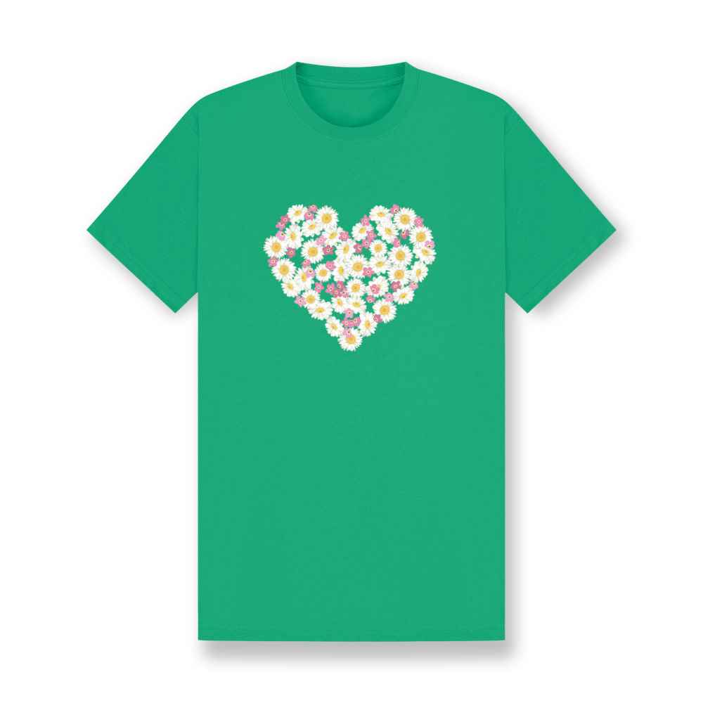 Daisy Heart Unisex Organic Cotton T-Shirt