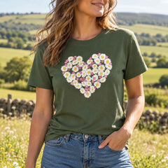 Daisy Heart Unisex Organic Cotton T-Shirt