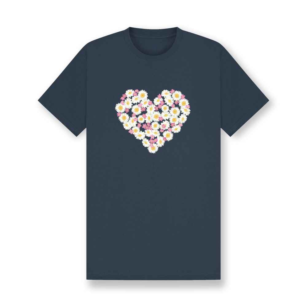Daisy Heart Unisex Organic Cotton T-Shirt