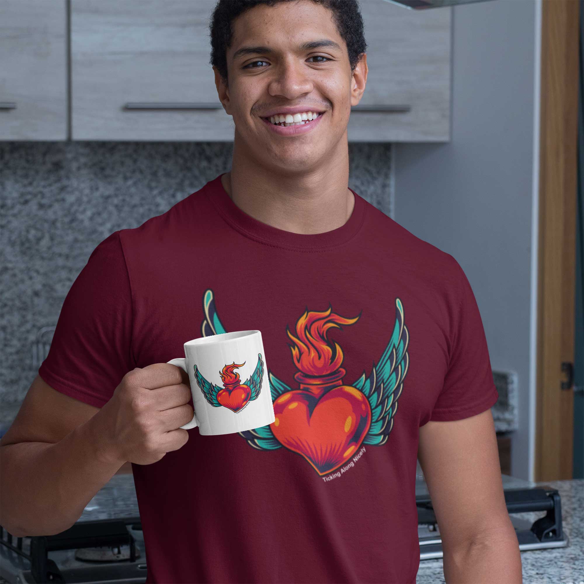 Winged Heart Mug | Ticking Along Nicely | Open Heart Surgery Pacemaker Gift