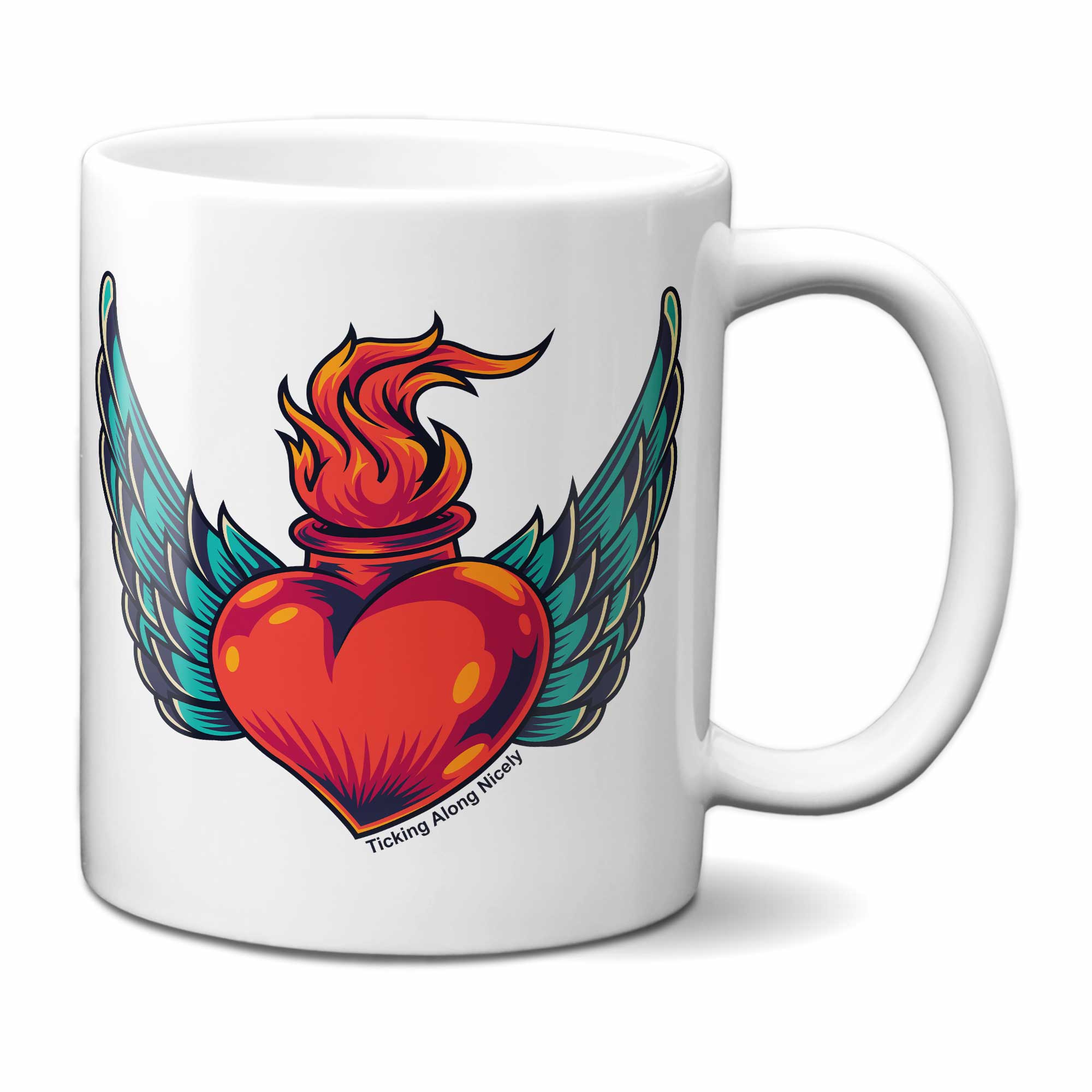 Winged Heart Mug | Ticking Along Nicely | Open Heart Surgery Pacemaker Gift