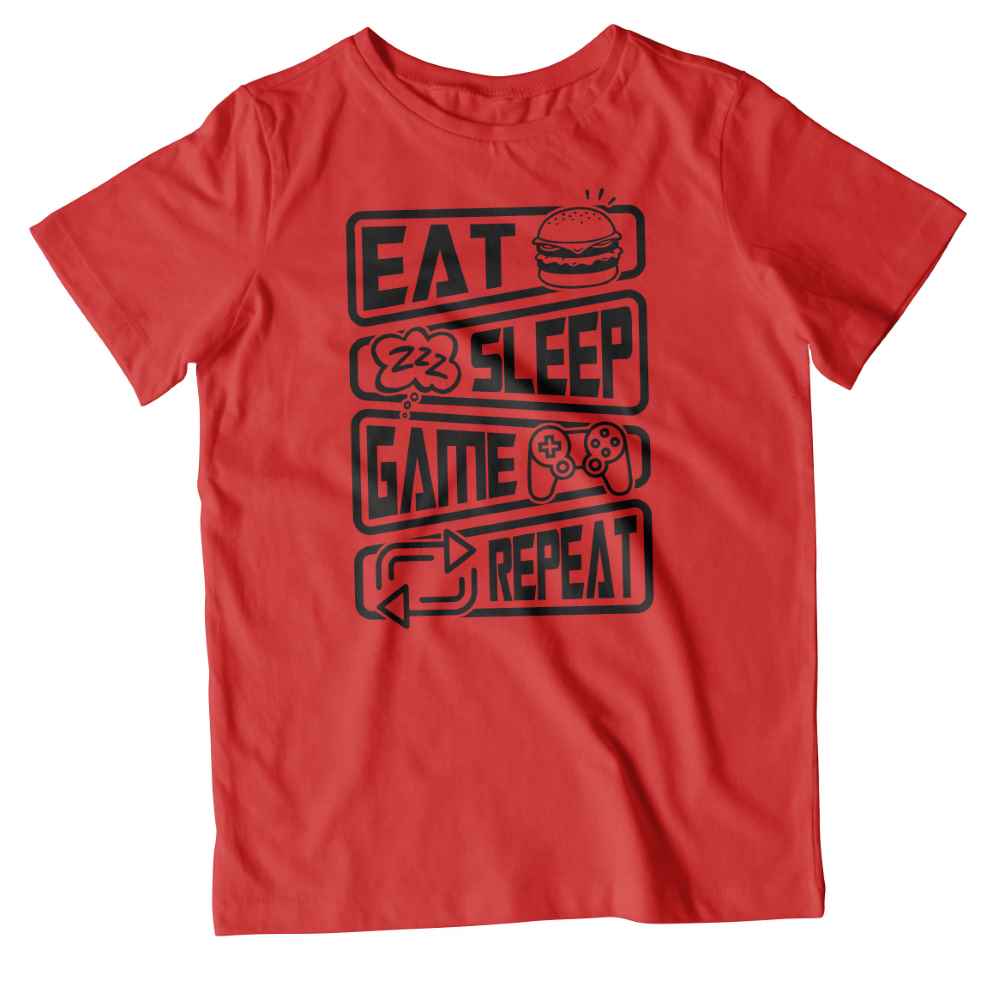 Kids Eat Sleep Game Repeat T-Shirt