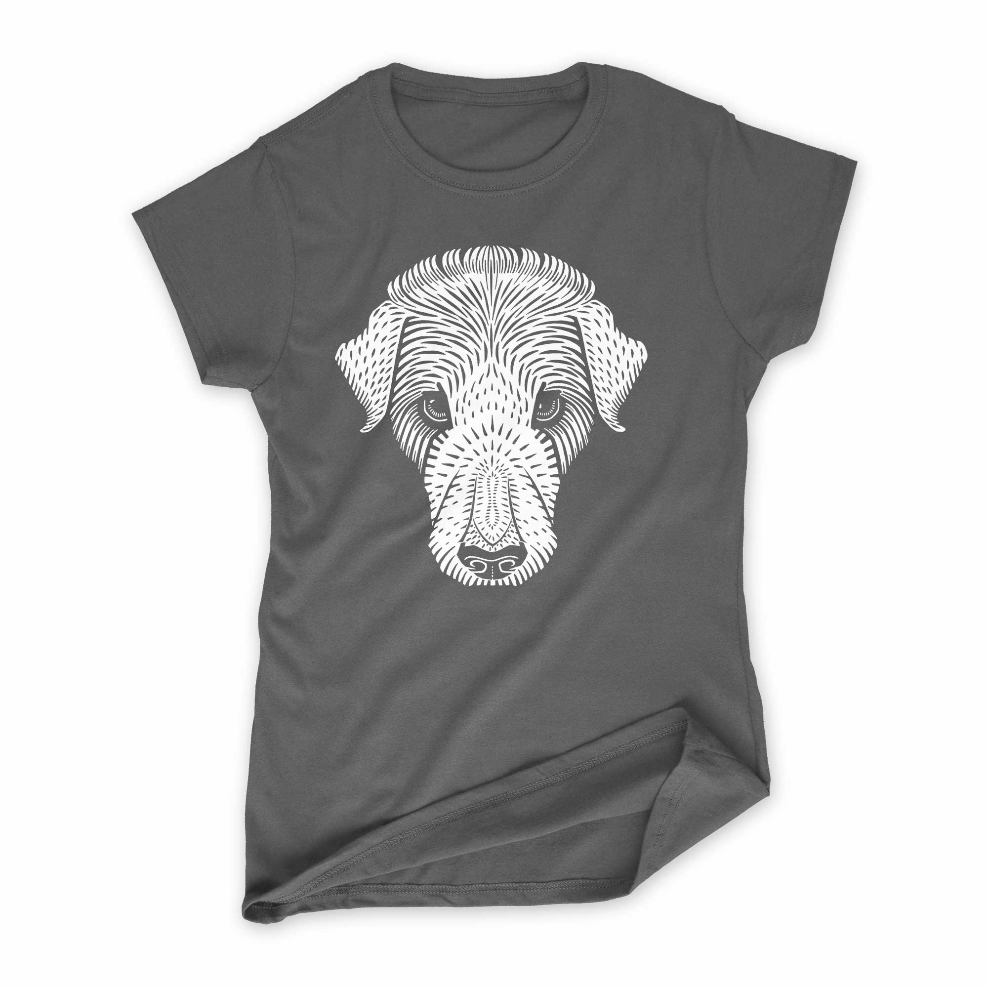 Women's 1920s Lino Cut Dog T-Shirt