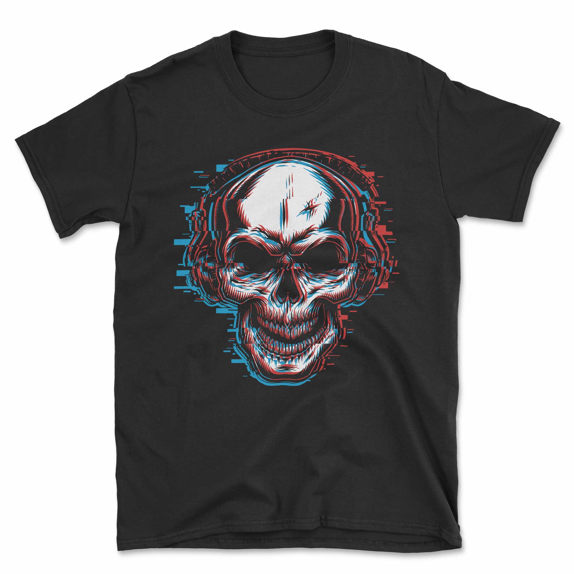 Glitch Headphones Skull T-Shirt