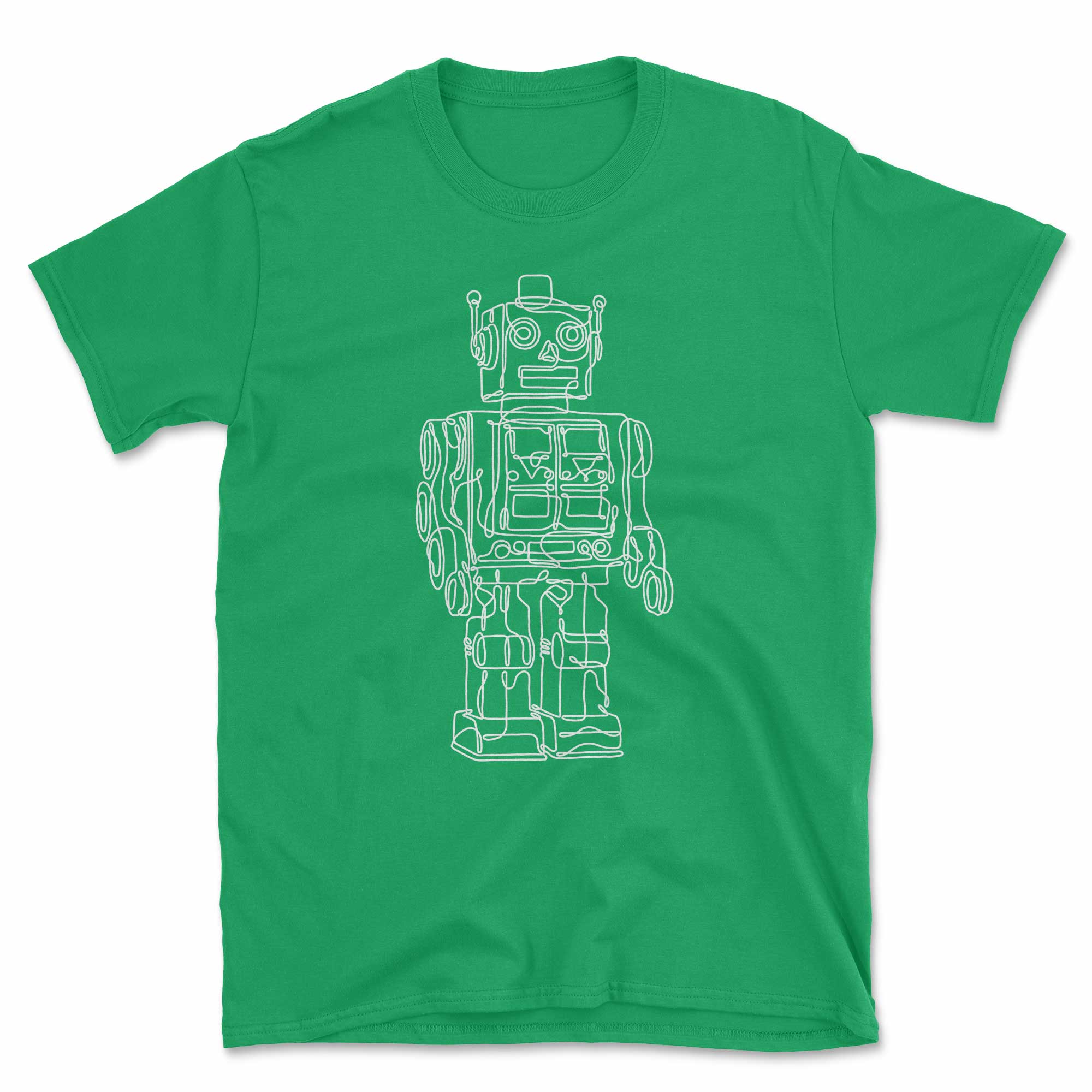 Vintage Robot Line Drawing T Shirt