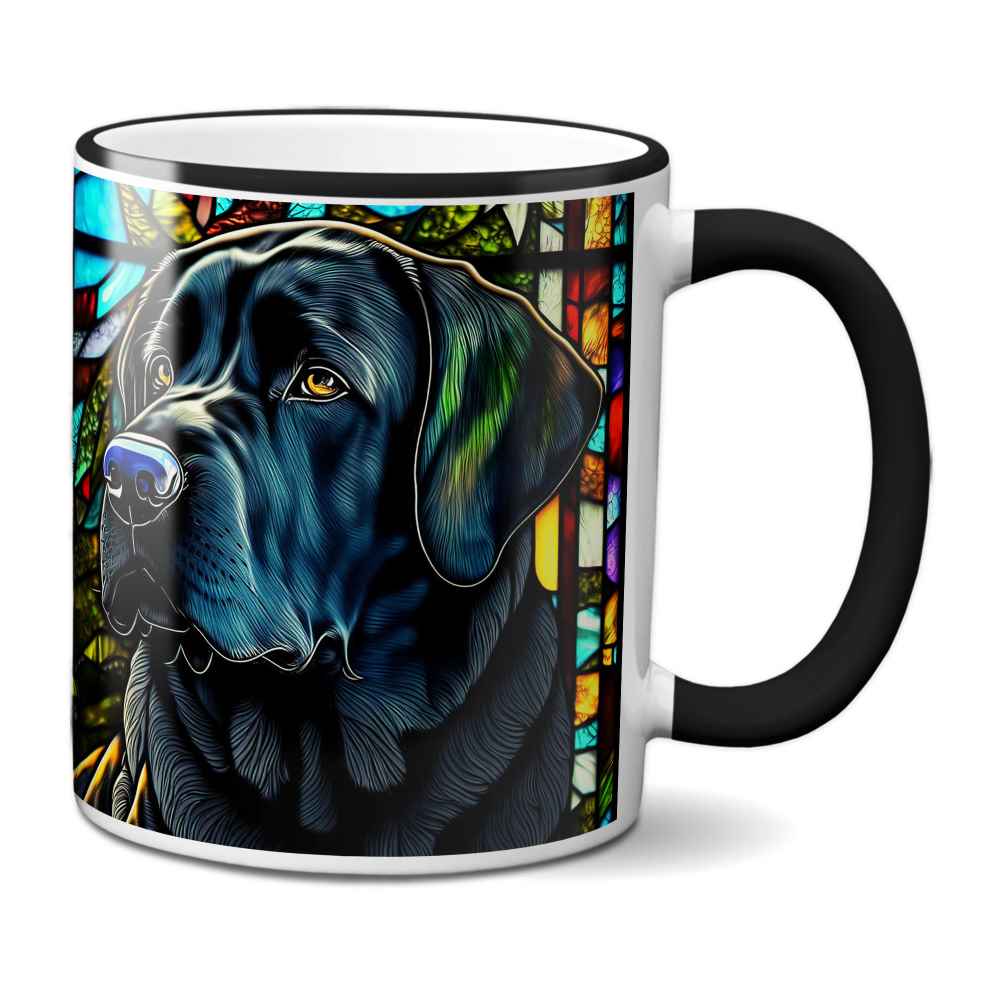 Stained Glass Black Labrador Mug