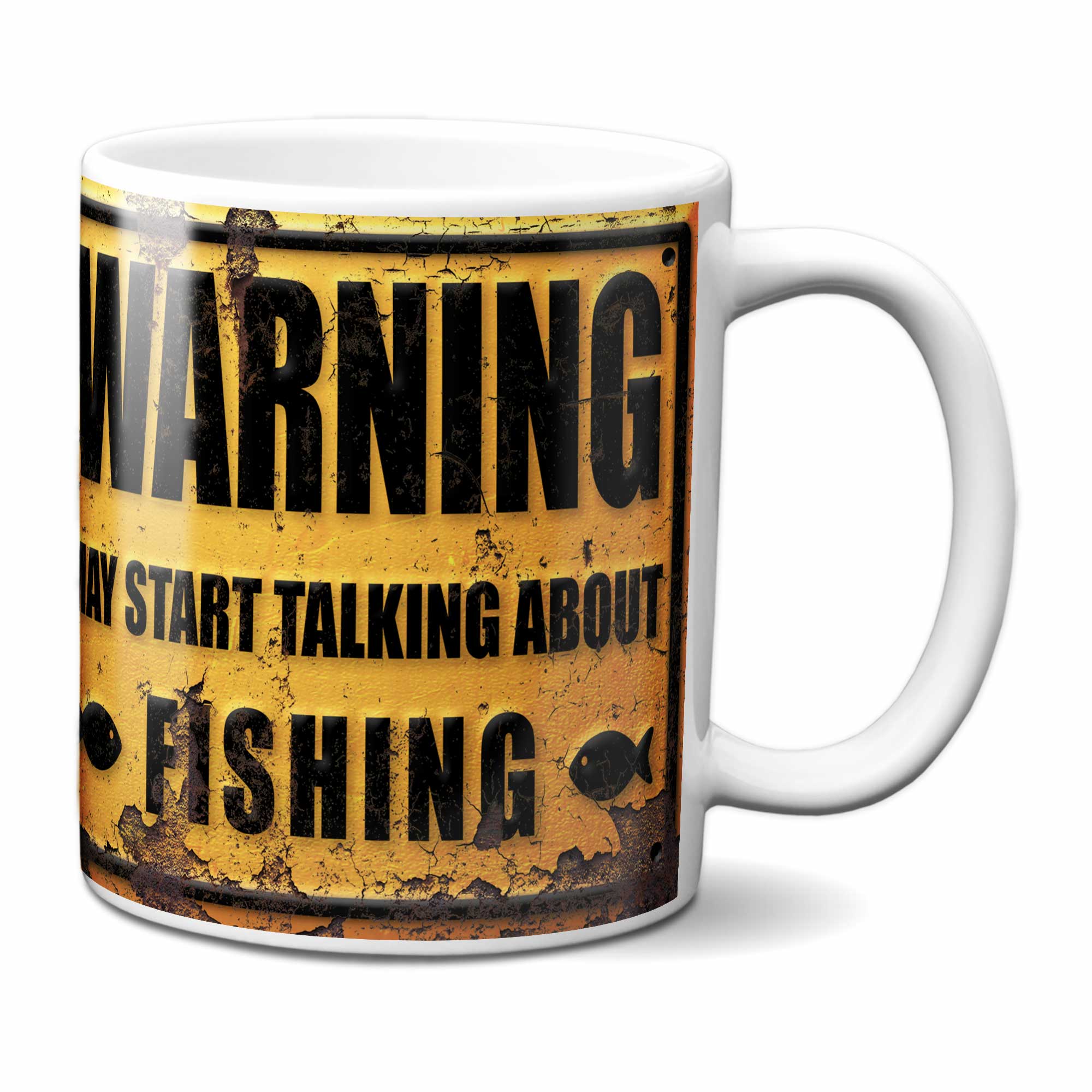 Warning May Start Talking About Fishing Mug