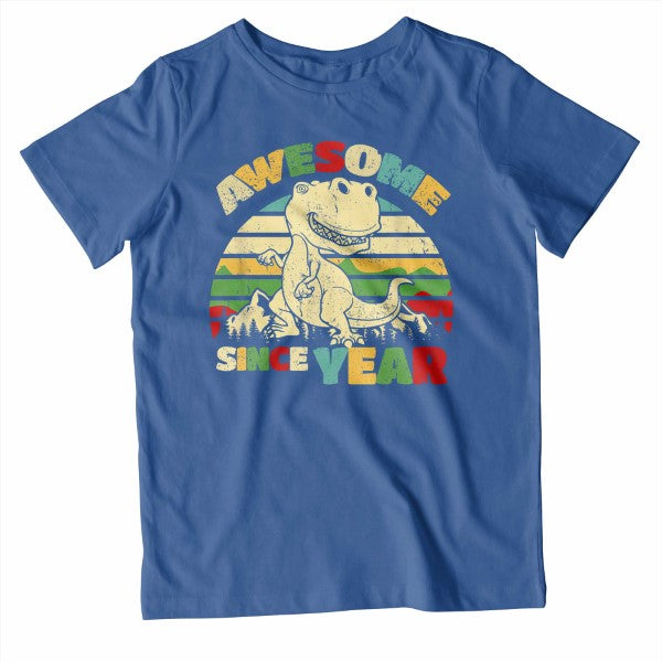 Kids Awesome Since Dinosaur T-Shirt