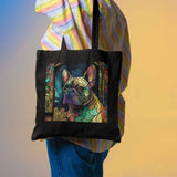 Stained Glass Frenchie Tote Bag
