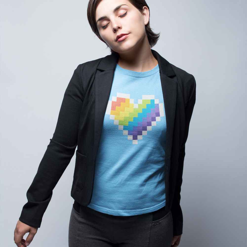 Pride 8-Bit Rainbow Heart T-Shirt