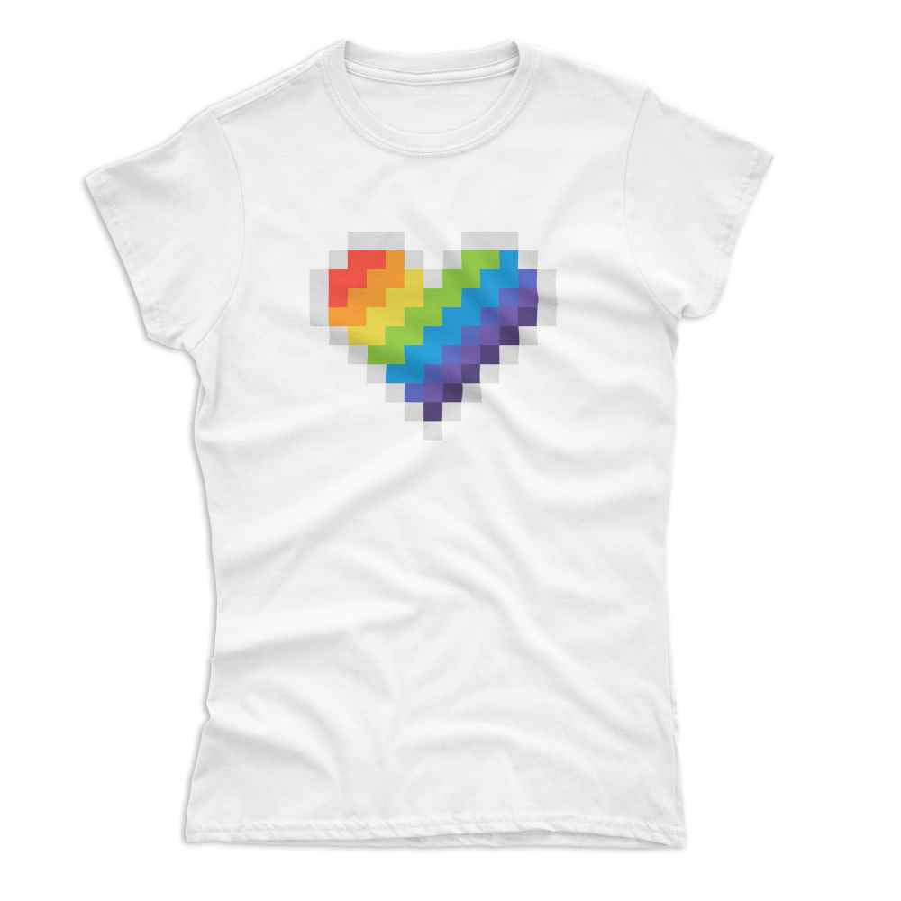 Pride 8-Bit Rainbow Heart T-Shirt