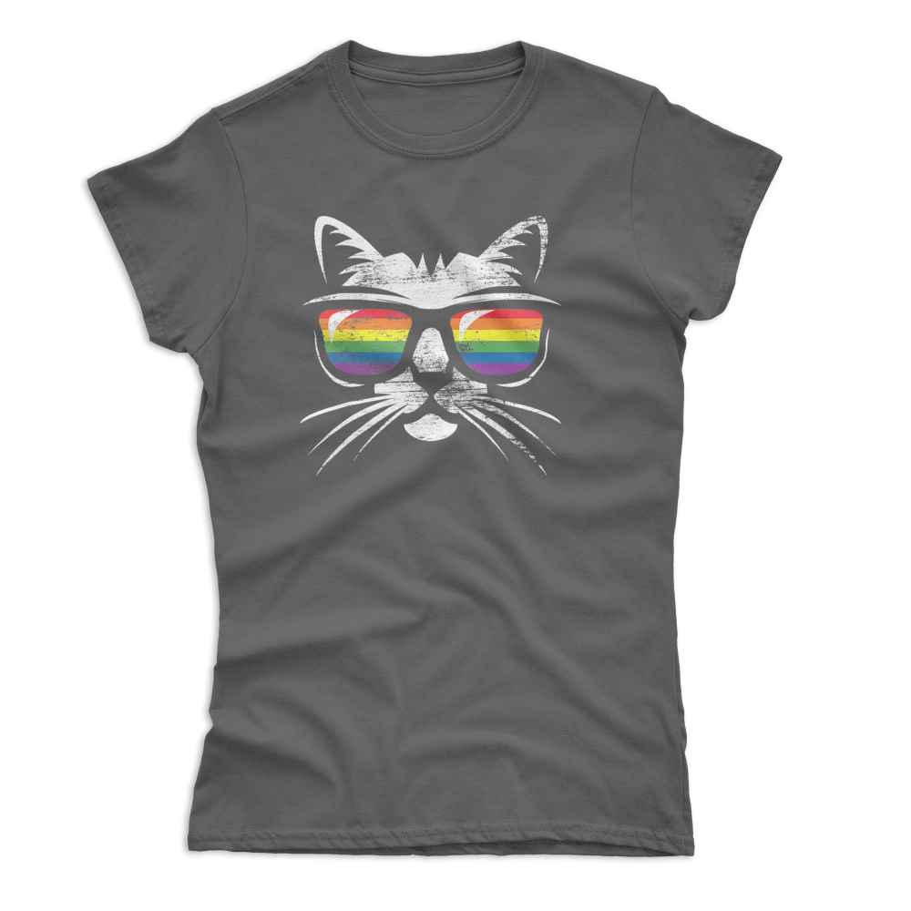 Rainbow Sunglasses Cat T-Shirt