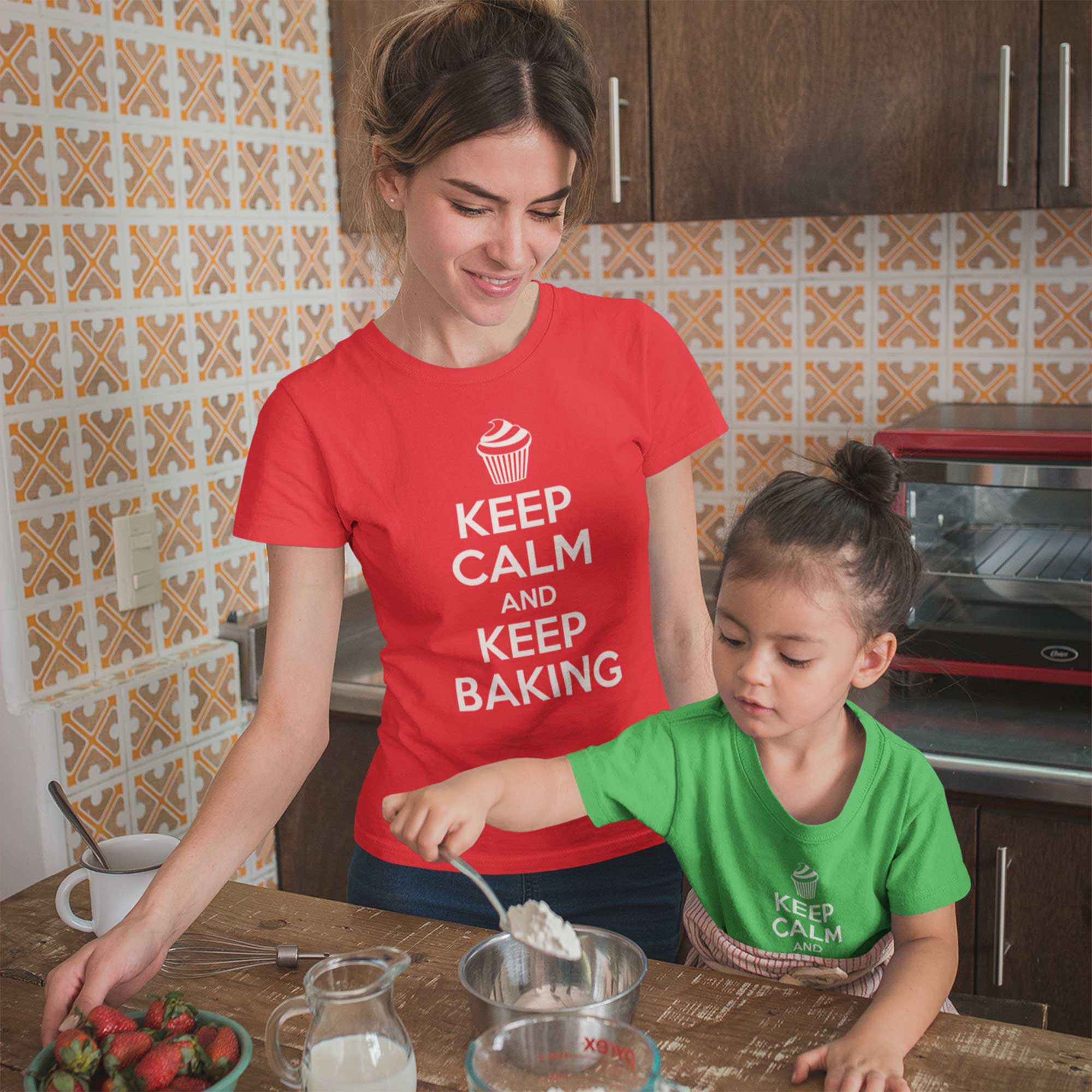 Women's Keep Calm And Keep Baking T-Shirt